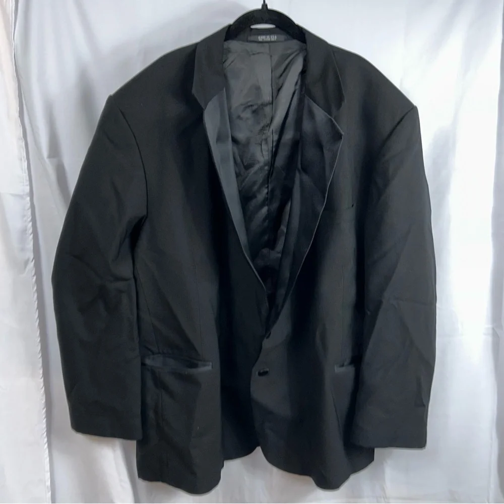 After Six Suit Jacket Formals Black Satin Collar and Buttons Tuxedo Jacket